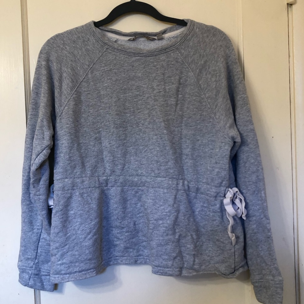 Athleta Studio Cinch Heather Gray Long Sleeve Sweatshirt Size XS